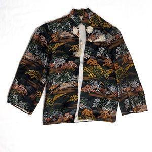 Embroidered Japan Black Kimono Jacket